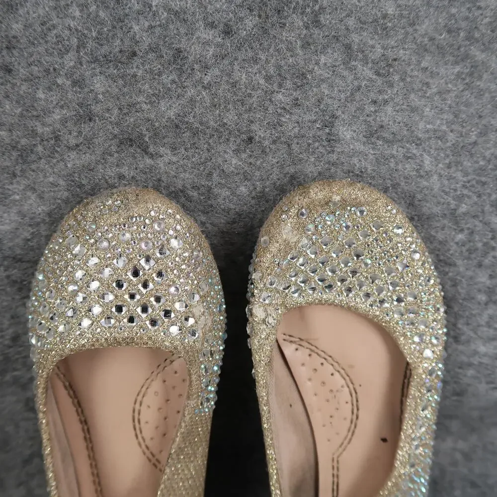 Link Shoes Kids Toddler Girl 10 Ballet Flats Dress Rhinestone Slip On Round Toe